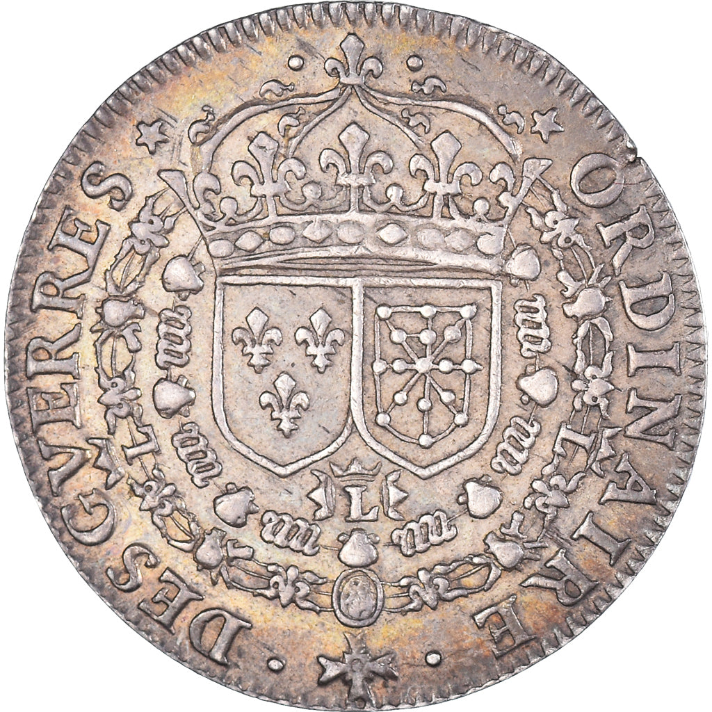 France, Jeton, Royal, Louis XIV, Ordinaire des Guerres, 1648, TTB+, Argent