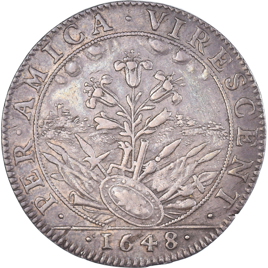 France, Jeton, Royal, Louis XIV, Ordinaire des Guerres, 1648, TTB+, Argent