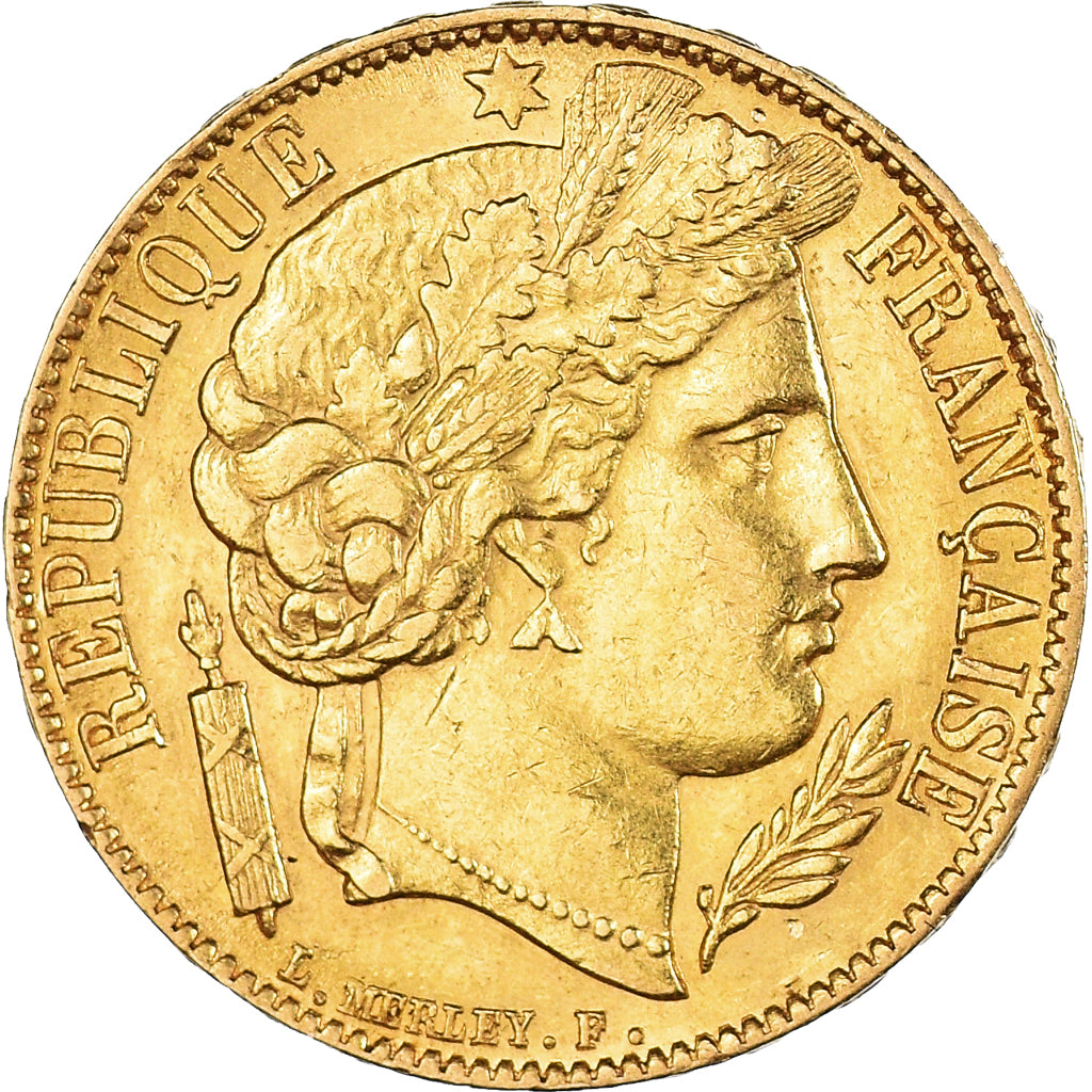 Moneta, Francja, Cérès, 20 Francs, 1851, Paris, AU(50-53), Złoto, KM:762, Le