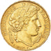 Moneta, Francja, Cérès, 20 Francs, 1851, Paris, AU(50-53), Złoto, KM:762, Le