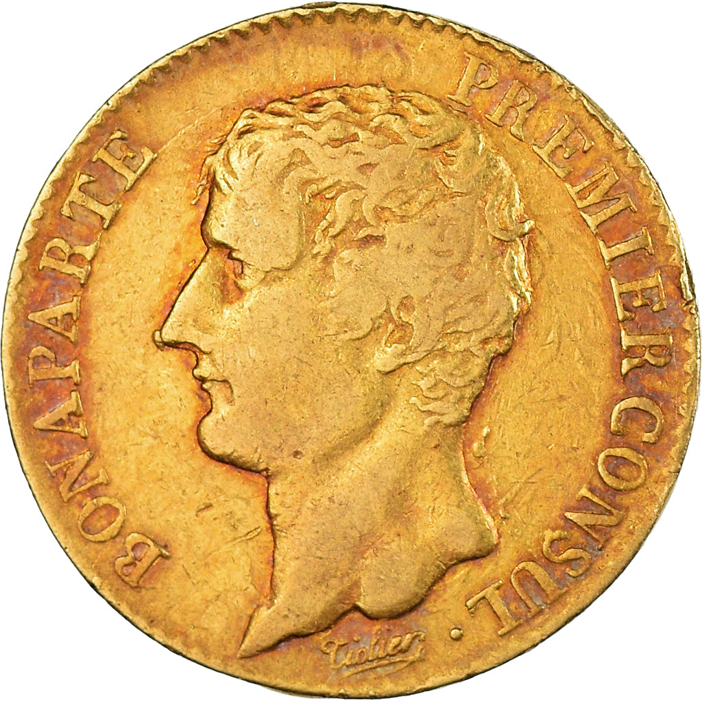 Munten, Frankrijk, Napoleon I, Premier Consul, 20 Francs, An 12, Paris, FR+