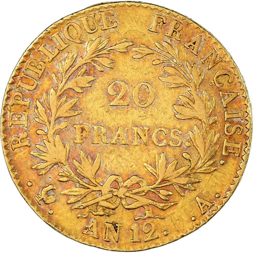 Munten, Frankrijk, Napoleon I, Premier Consul, 20 Francs, An 12, Paris, FR+