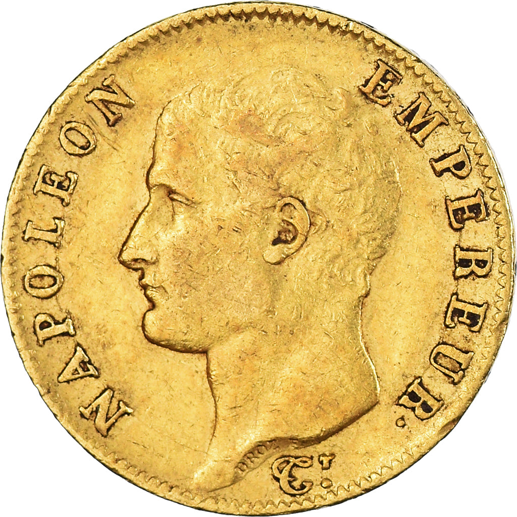 Moneda, Francia, Napoleon I, 20 Francs, 1806, Paris, MBC, Oro, KM:674.1, Le
