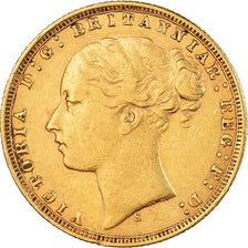Moneta, Australia, Victoria, Sovereign, 1876, Sydney, BB, Oro, KM:7