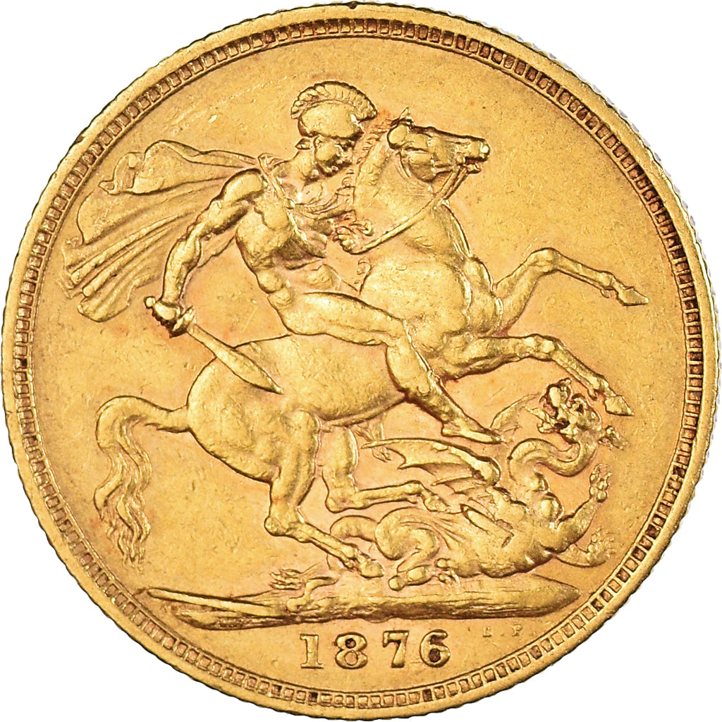 Coin, Australia, Victoria, Sovereign, 1876, Sydney, EF(40-45), Gold, KM:7