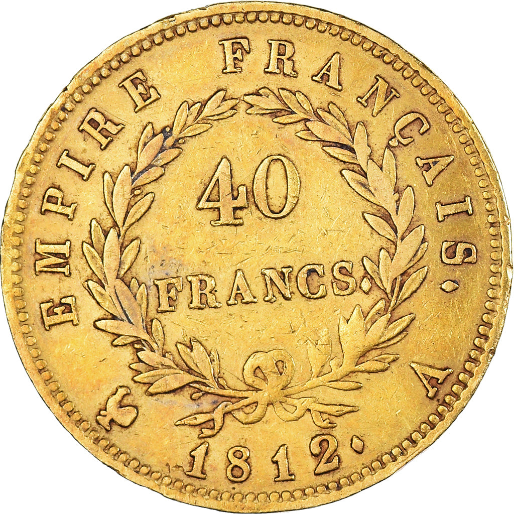 Moneta, Francja, Napoleon I, 40 Francs, 1812, Paris, EF(40-45), Złoto