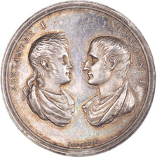 Francia, medalla, Alexander I & Napoléon I, Peace of Tilsit, 1807, Abramson