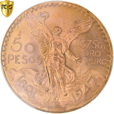Münze, Mexiko, 50 Pesos, 1947, Mexico City, PCGS, MS67, STGL, Gold, KM:481
