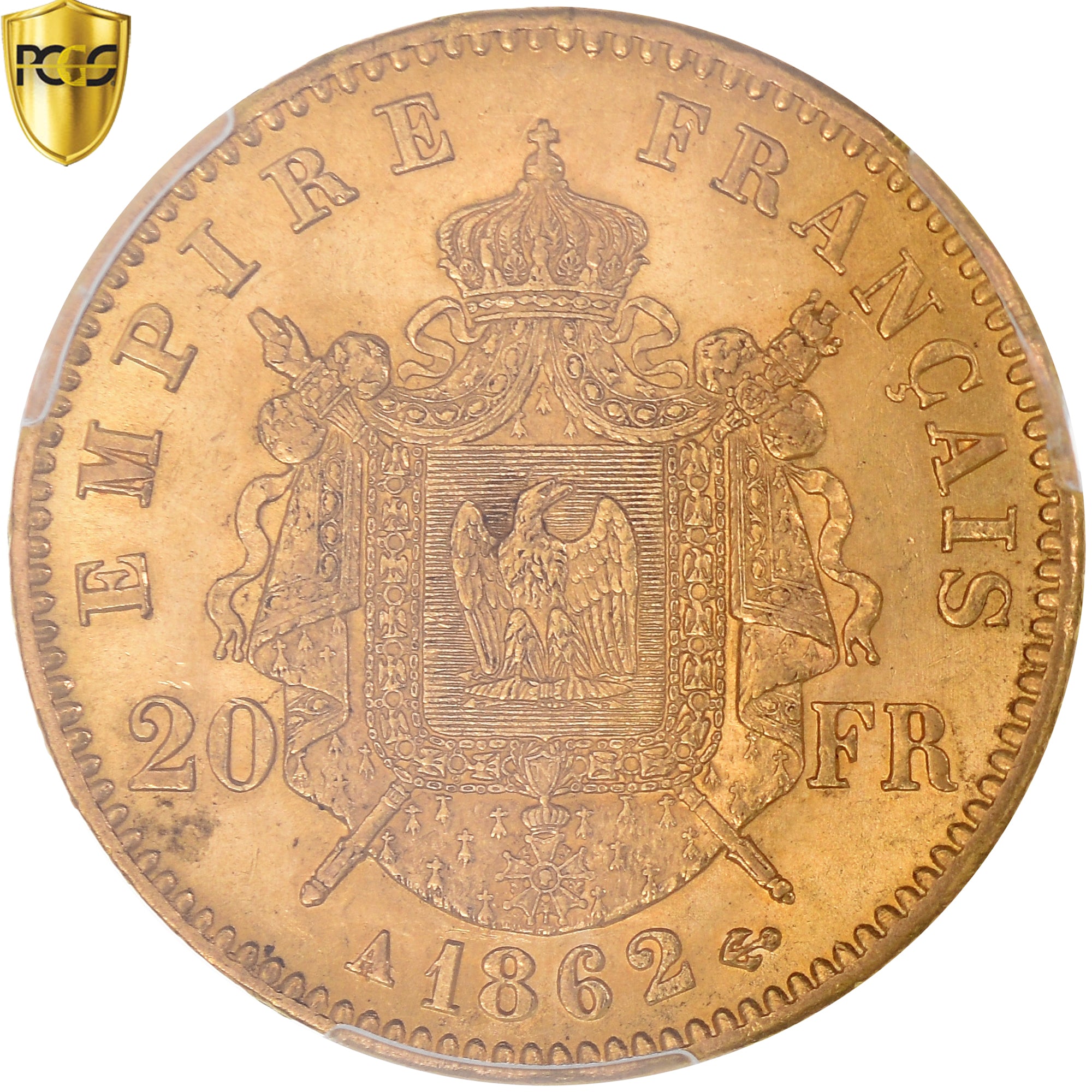 Monnaie, France, Napoleon III, 20 Francs, 1862, Paris, PCGS, MS63, SPL, Or