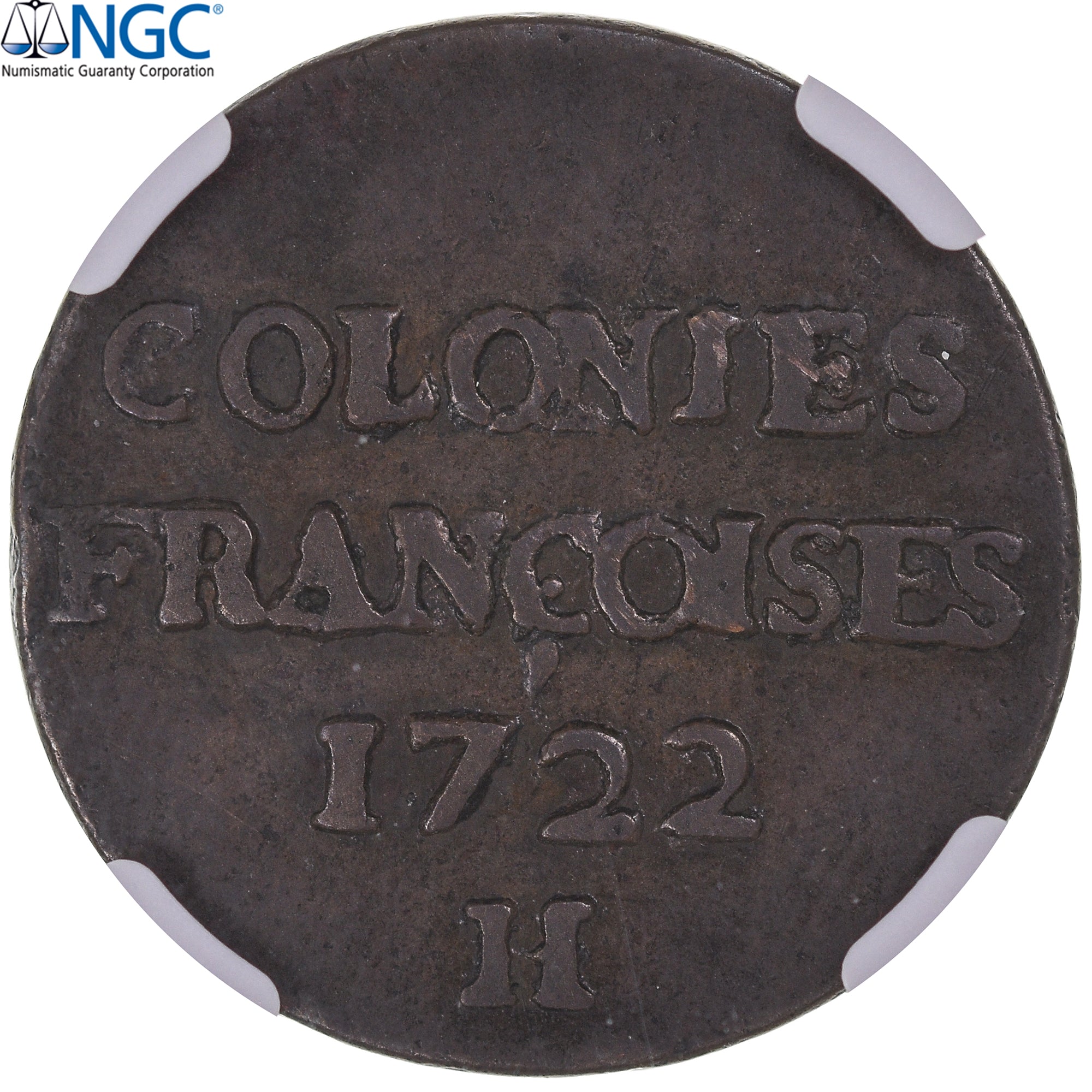 Monnaie, Colonies françaises, Louis XV, 9 Deniers, 1722, La Rochelle, NGC