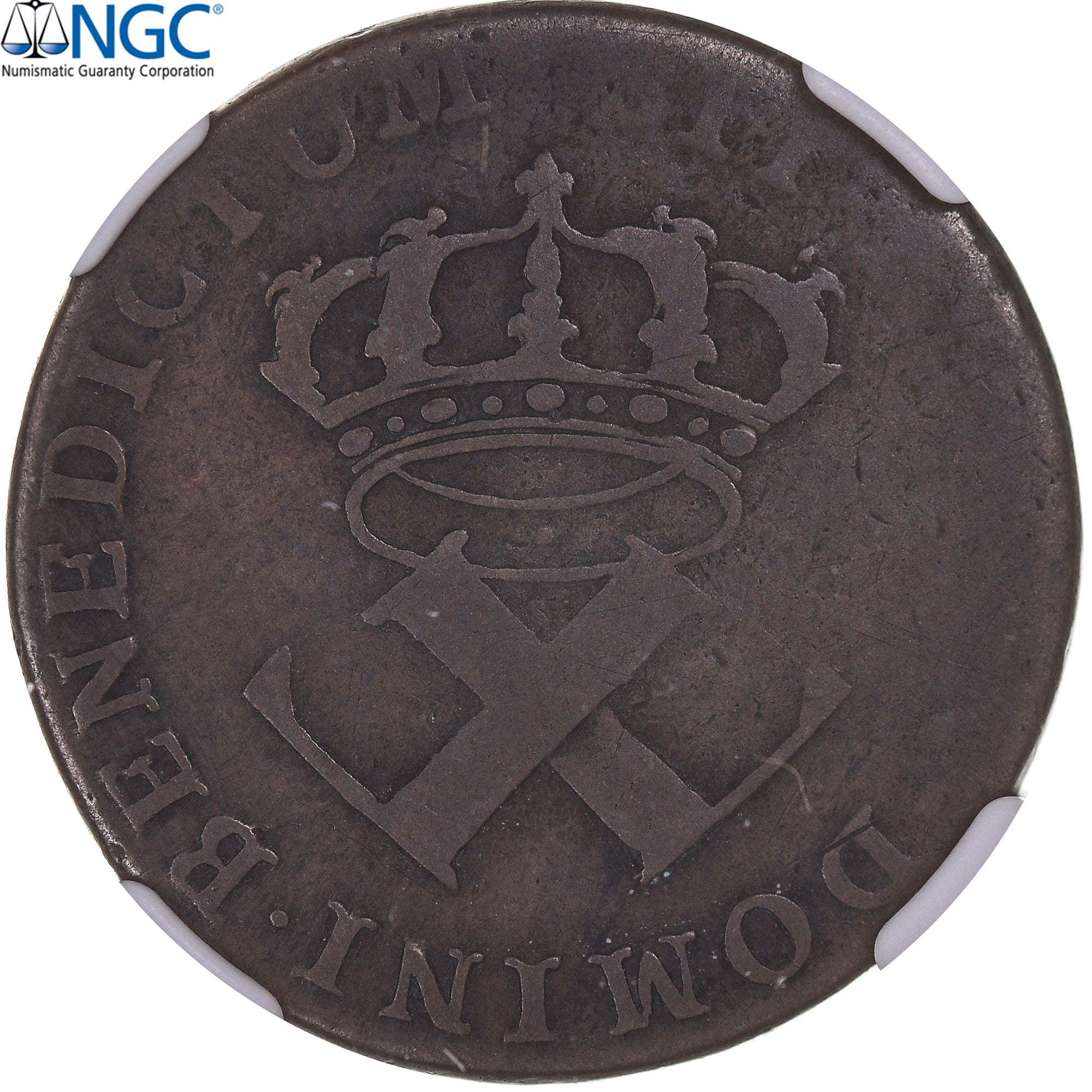 Coin, FRENCH COLONIES, Louis XV, 9 Deniers, 1721, Rouen, NGC, VG10BN, VG(8-10)