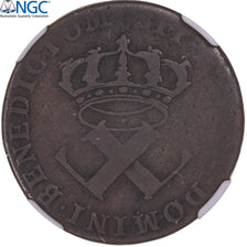 Coin, FRENCH COLONIES, Louis XV, 9 Deniers, 1721, Rouen, NGC, VG10BN, VG(8-10)