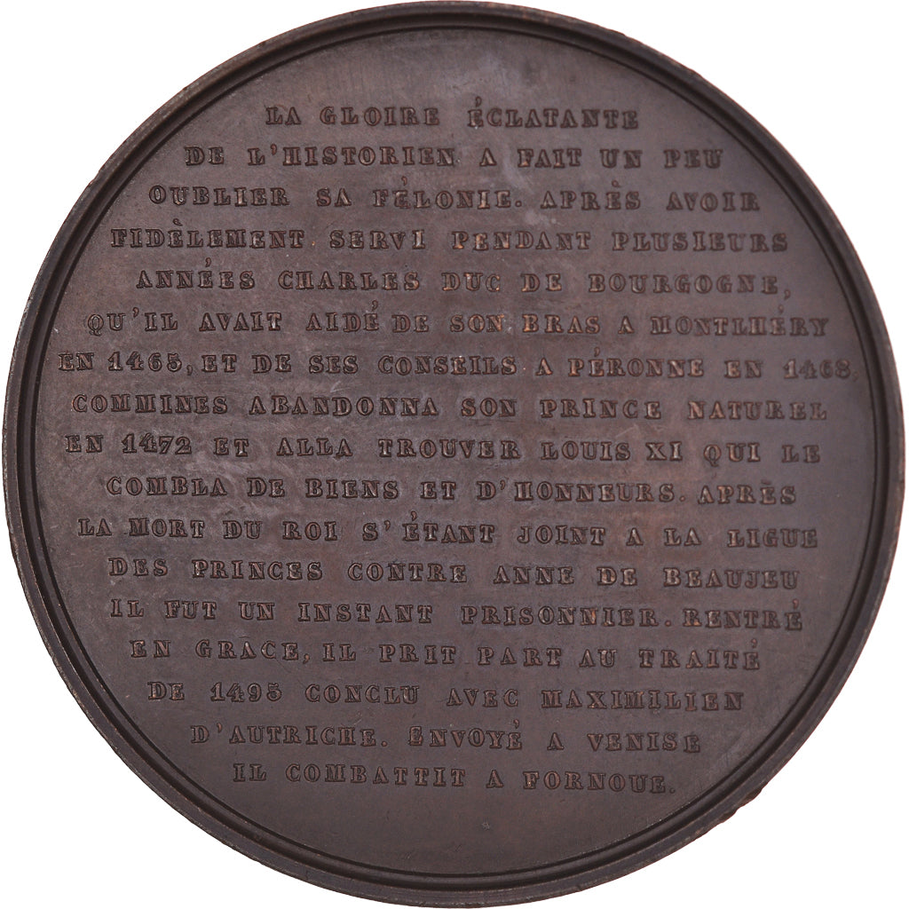 Bélgica, medalha, Philippe de Comines, Jouvenel, MS(63), Bronze