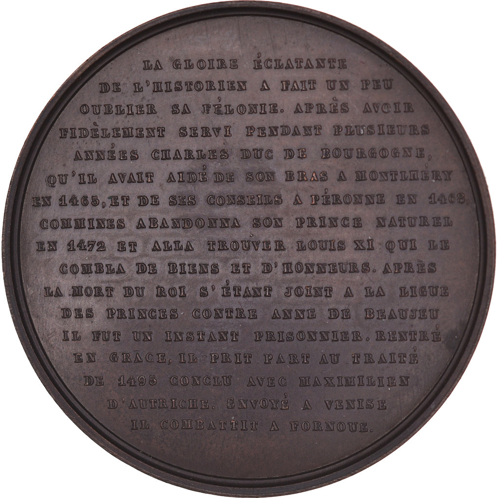 Bélgica, medalha, Philippe de Comines, Jouvenel, MS(63), Bronze