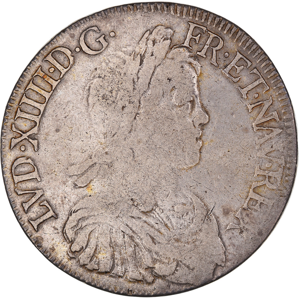 Munten, Frankrijk, Louis XIV, Écu à la mèche longue, Ecu, 1649, Nantes, FR