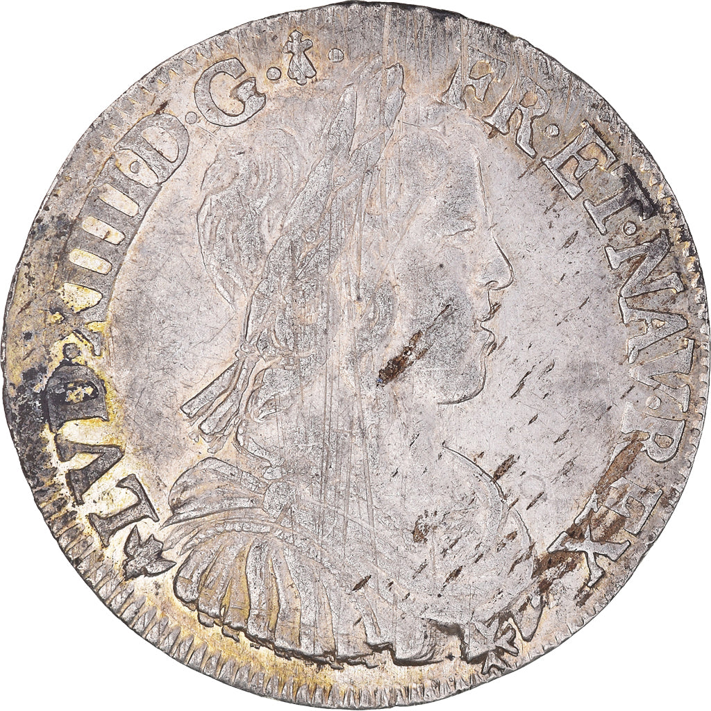Moneda, Francia, Louis XIV, 1/2 Écu à la mèche longue, 1/2 Ecu, 1656, Nantes