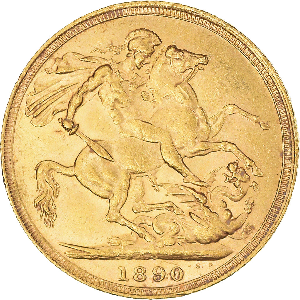 Monnaie, Australie, Victoria, Sovereign, 1890, Sydney, TTB+, Or, KM:10