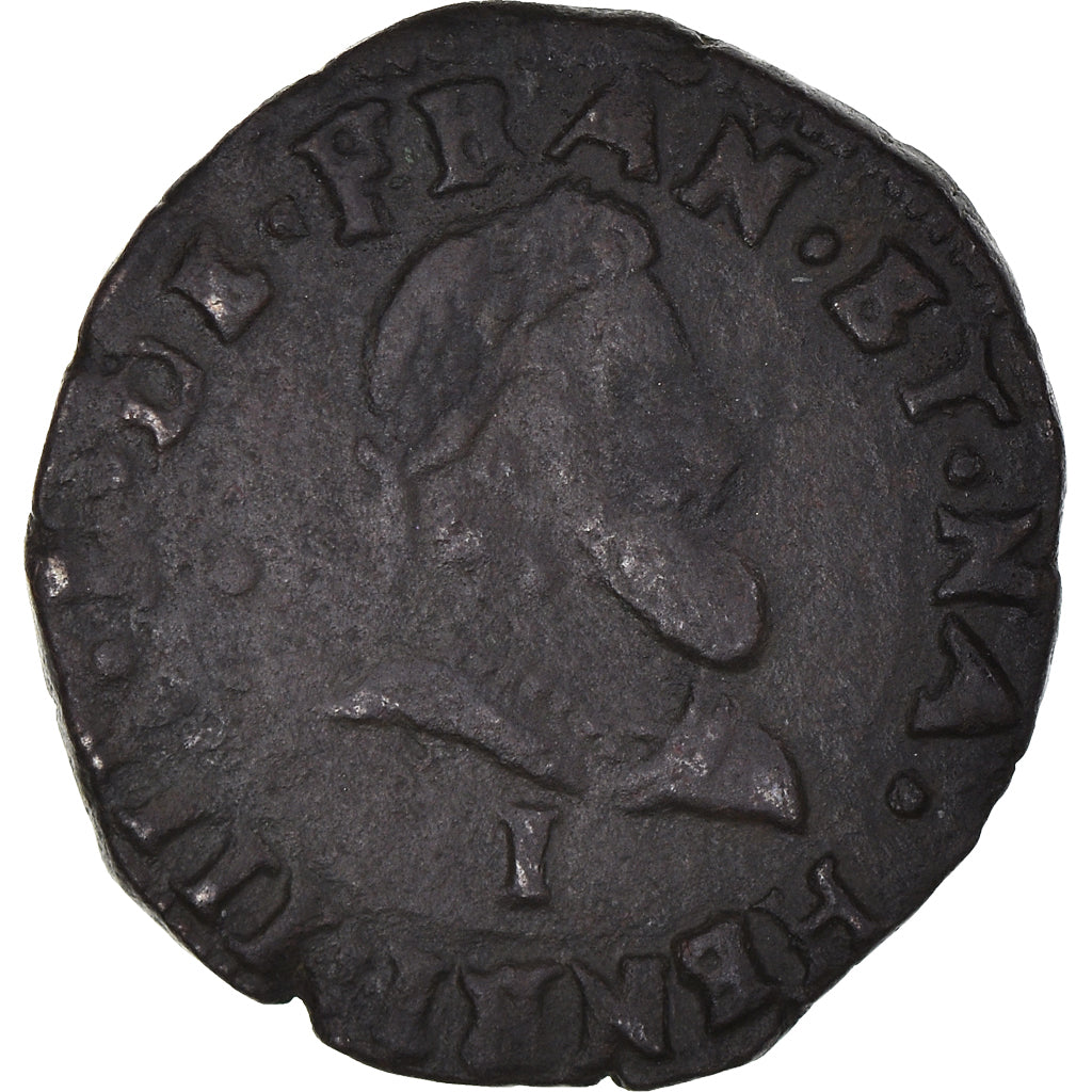 Munten, Frankrijk, Henri IV, Double Tournois, 1593, Limoges, ZF, Koper