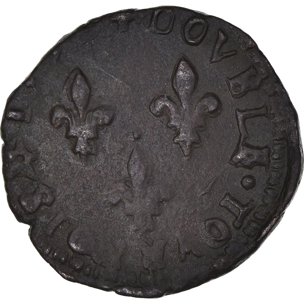Munten, Frankrijk, Henri IV, Double Tournois, 1593, Limoges, ZF, Koper