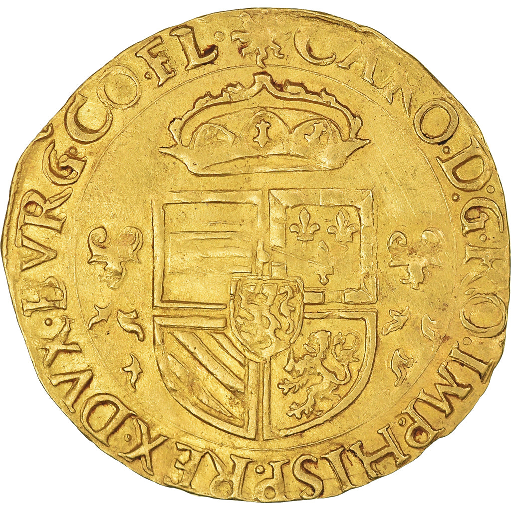 Coin, Spanish Netherlands, Flanders, Charles Quint, Crown, 1545, Bruges