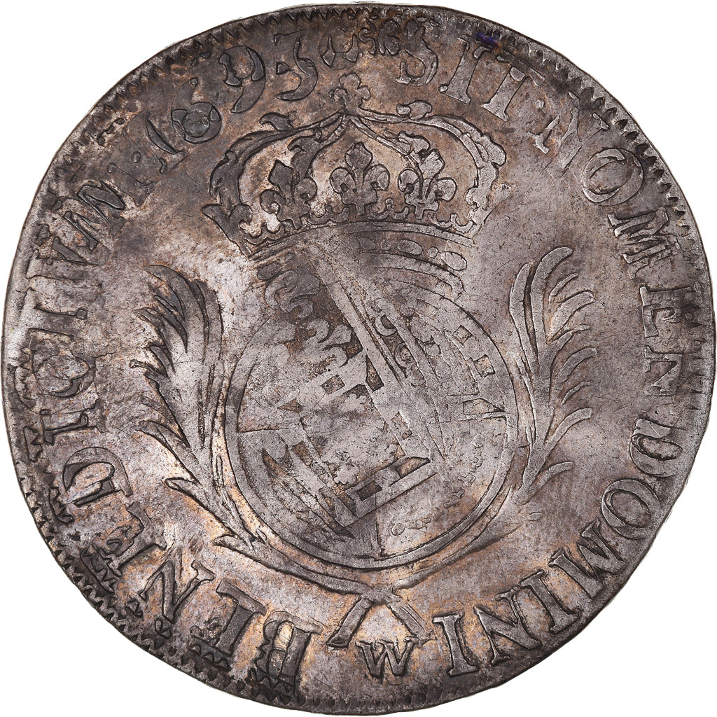 Munten, Frankrijk, Louis XIV, 1/2 Écu de Flandre aux palmes, 1/2 Ecu, 1695