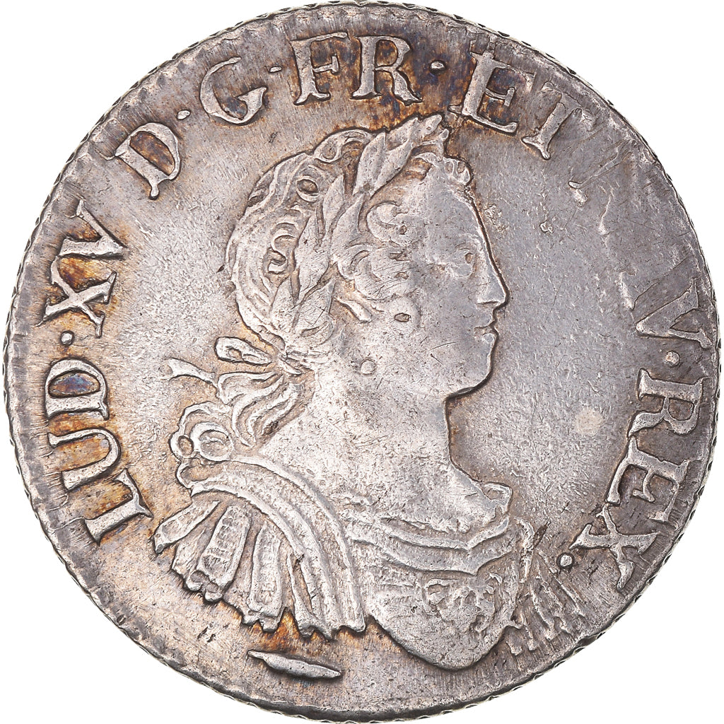 Moeda, França, Louis XV, 1/4 Écu aux 8 L, 30 Sols, 1/4 ECU, 1725, Amiens