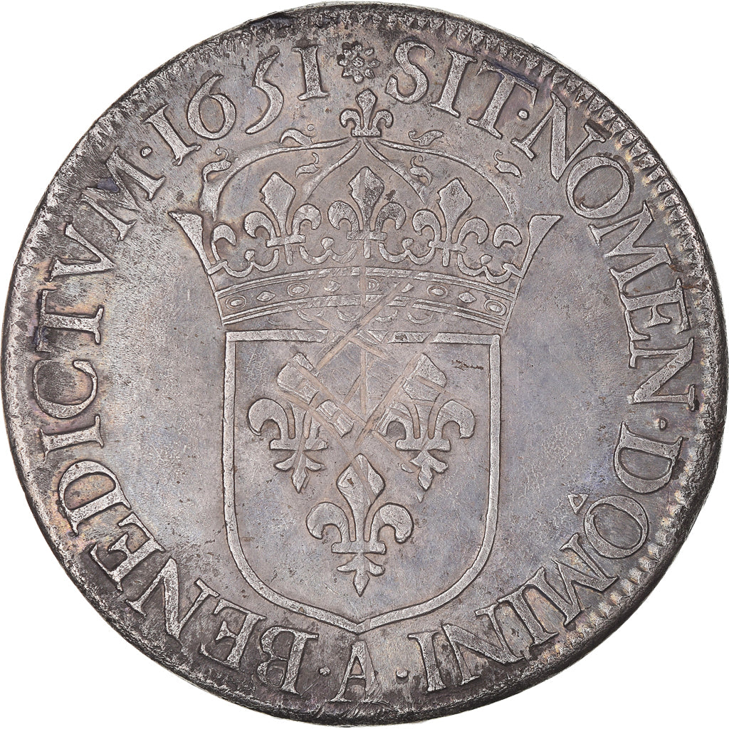 Munten, Frankrijk, Louis XIV, Écu à la mèche longue, Ecu, 1651, Paris, ZF