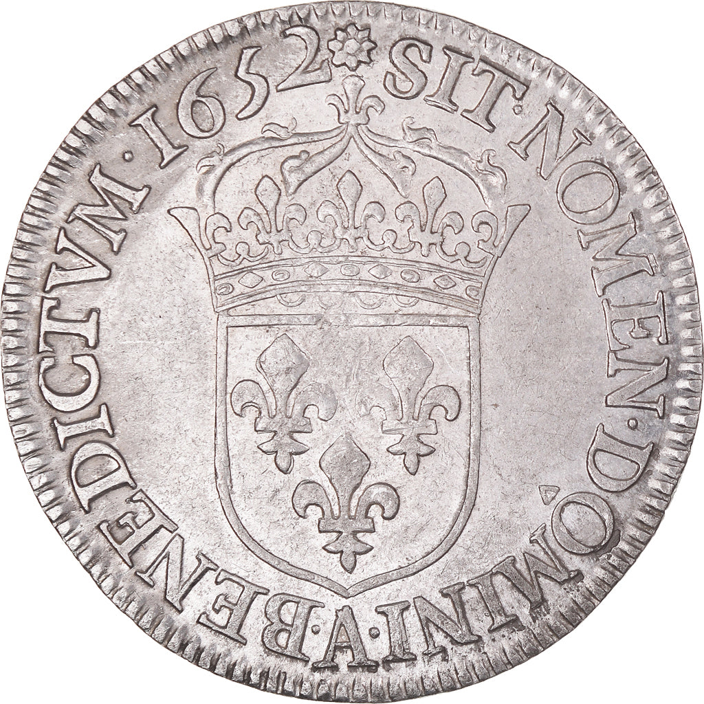Monnaie, France, Louis XIV, 1/2 Écu à la mèche longue, 1/2 Ecu, 1652, Paris