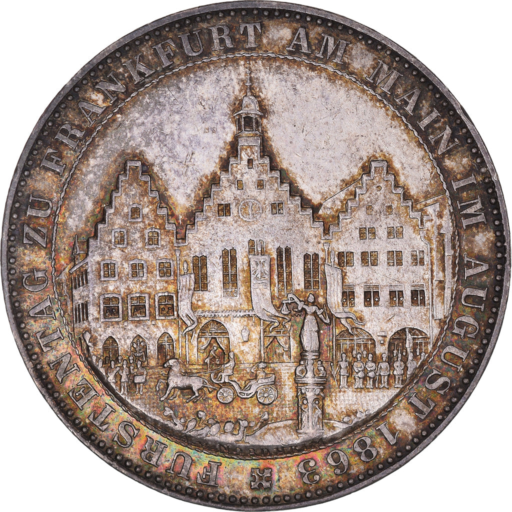 Coin, German States, FRANKFURT AM MAIN, Thaler, 1863, Frankfurt, MS(60-62)
