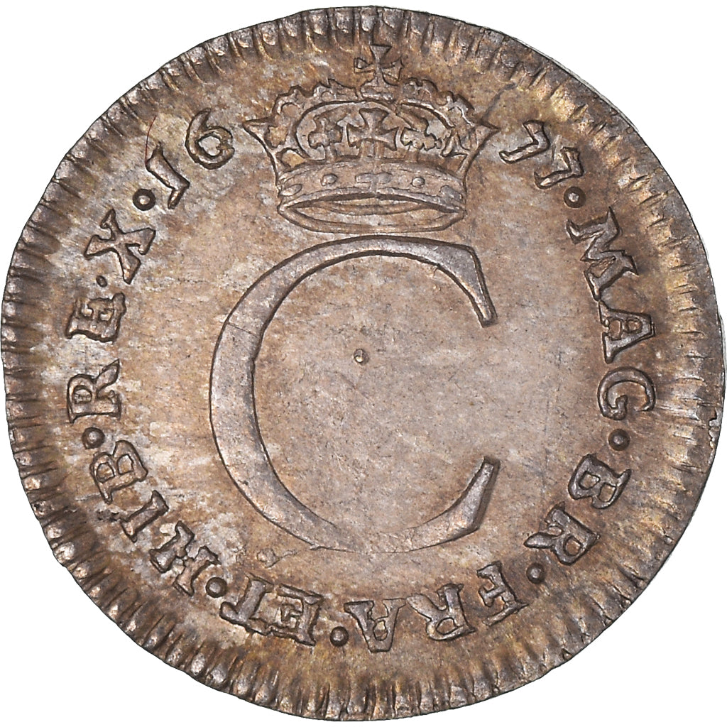 Coin, Great Britain, Charles II, Maundy, Penny, 1677, London, MS(60-62), Silver