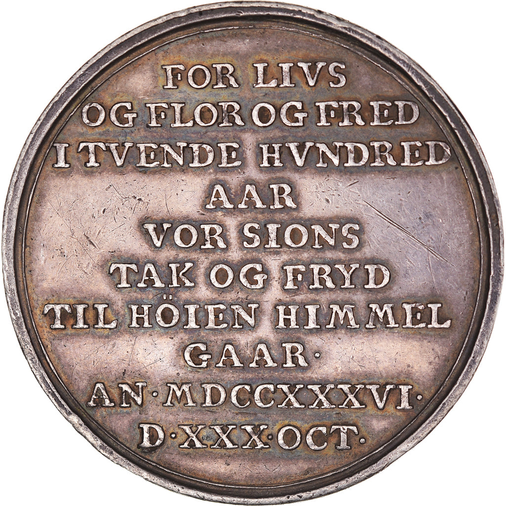 Denmark, Medal, Christian VI, Bicentennial of the Reformation, 1736, EF(40-45)