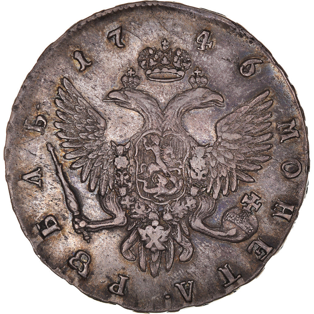 Moneta, Russia, Elizabeth, Rouble, 1746, Saint-Petersburg, BB, Argento, KM:19b.4