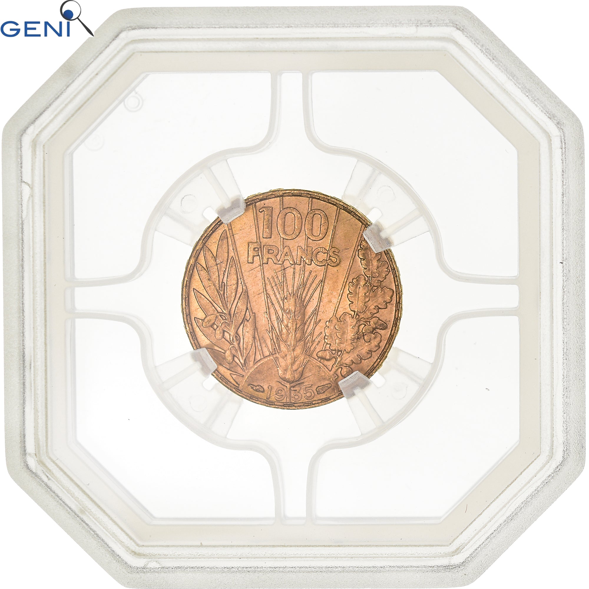 Coin, France, Bazor, 100 Francs, 1935, Paris, GENI, MS63, MS(63), Gold, KM:880
