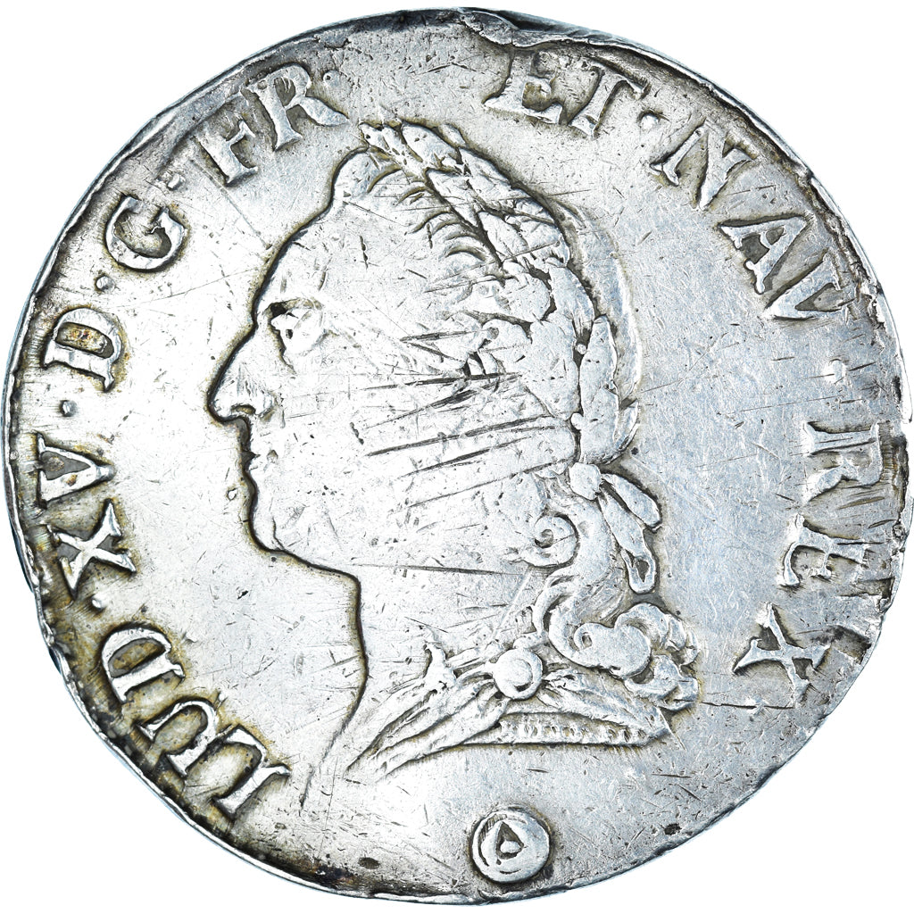Moeda, França, Louis XV, Écu à la vieille tête, Ecu, 1772, Perpignan