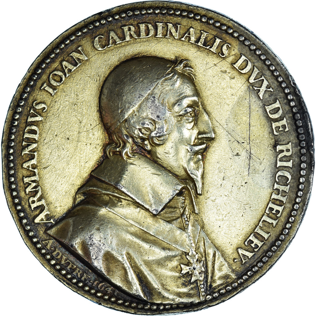 France, Medal, Louis XIII, Cardinal de Richelieu, 1641, Abraham Dupré