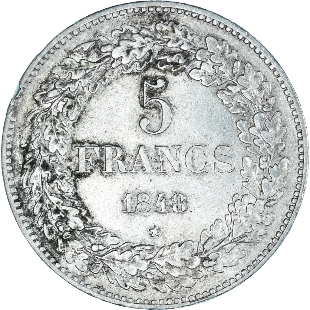 Coin, Belgium, Leopold I, 5 Francs, 5 Frank, 1848, EF(40-45), Silver, KM:3.2