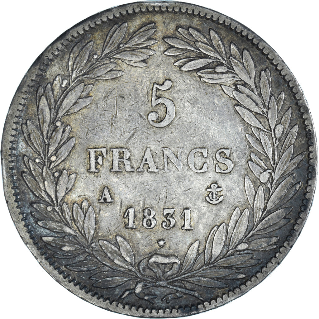 Coin, France, Louis-Philippe, 5 Francs, 1831, Paris, Tranche en creux