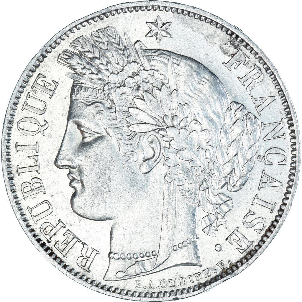 Munten, Frankrijk, Cérès, 5 Francs, 1850, Paris, ZF+, Zilver, KM:761.1, Le