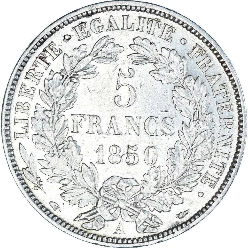 Munten, Frankrijk, Cérès, 5 Francs, 1850, Paris, ZF+, Zilver, KM:761.1, Le