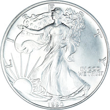 Coin, United States, Silver Oz, Dollar, 1990, Philadelphia, MS(63), Silver