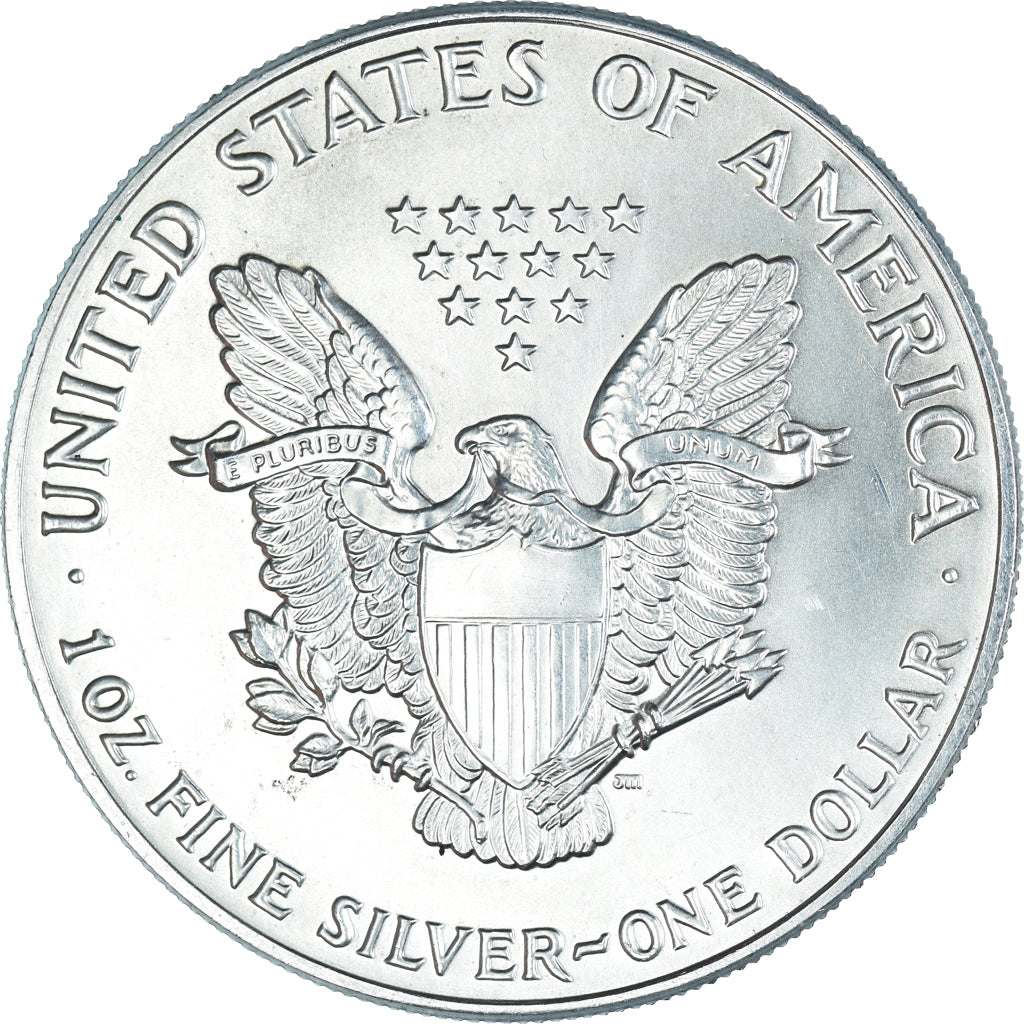Coin, United States, Silver Oz, Dollar, 1990, Philadelphia, MS(63), Silver