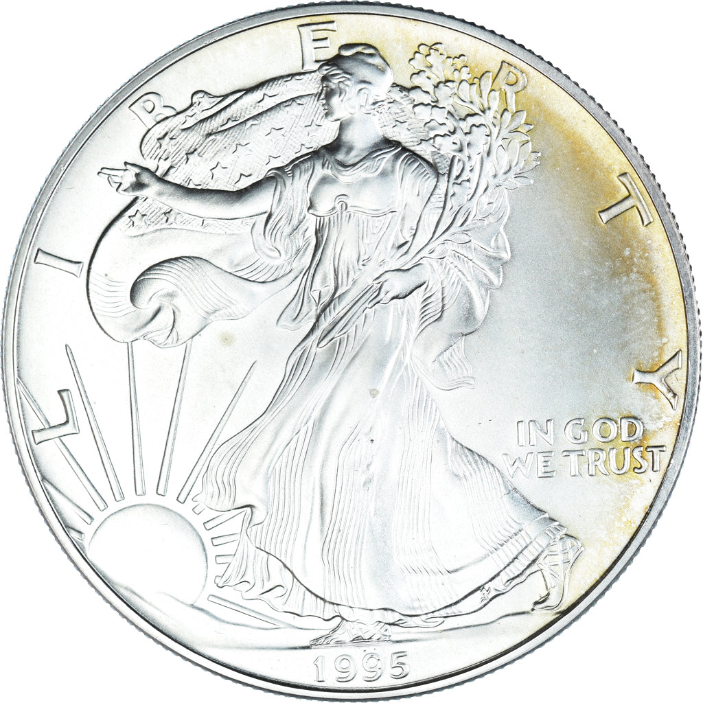 Coin, United States, Silver Oz, Dollar, 1995, Philadelphia, MS(65-70), Silver