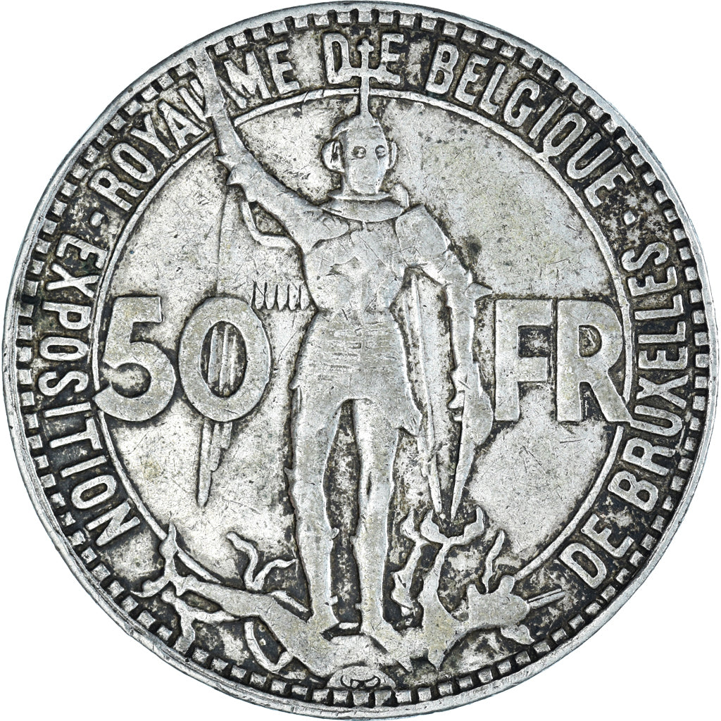 Coin, Belgium, 50 Francs, 50 Frank, 1935, VF(30-35), Silver, KM:106.1