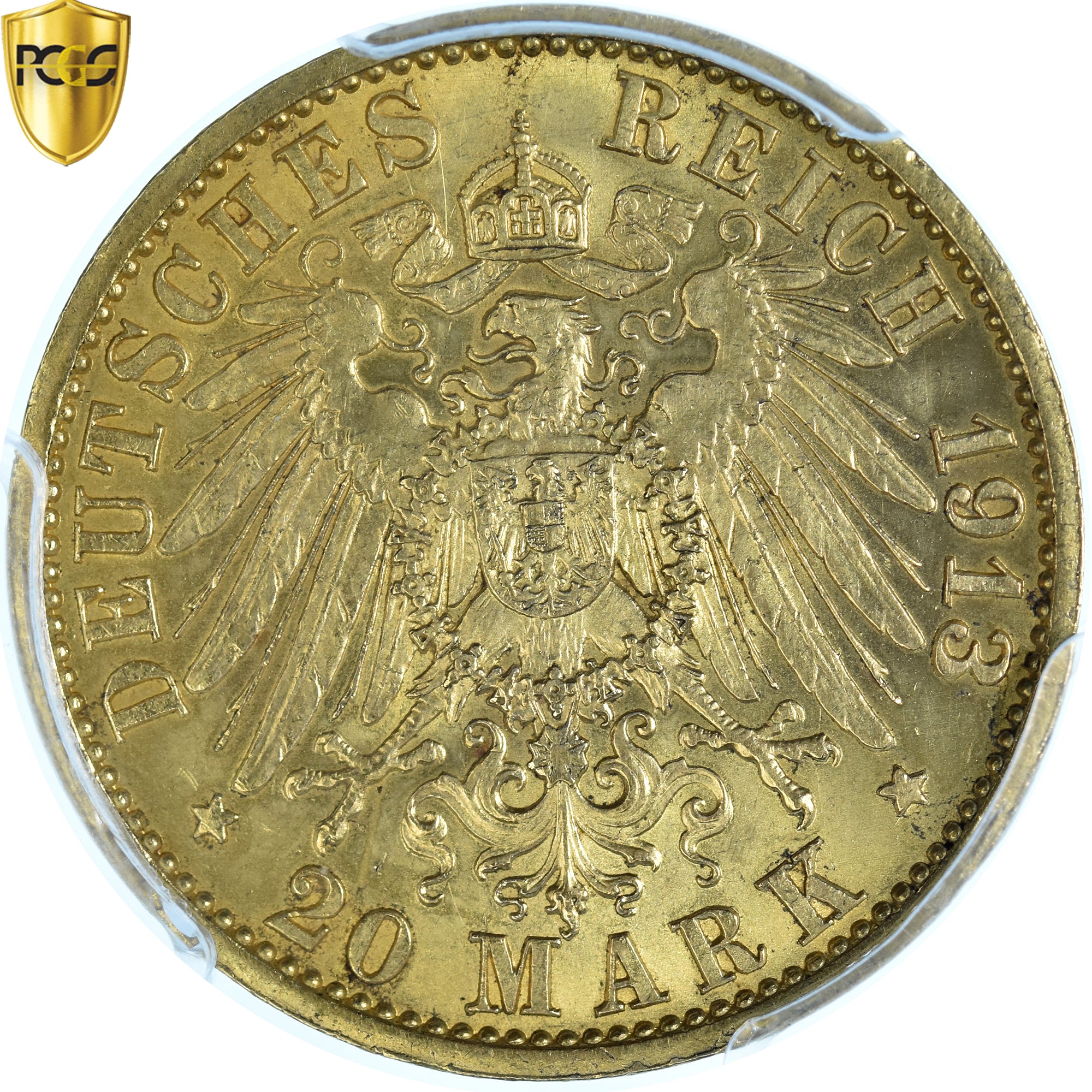 Moneda, Estados alemanes, PRUSSIA, Wilhelm II, 20 Mark, 1913, Berlin, PCGS, UNC