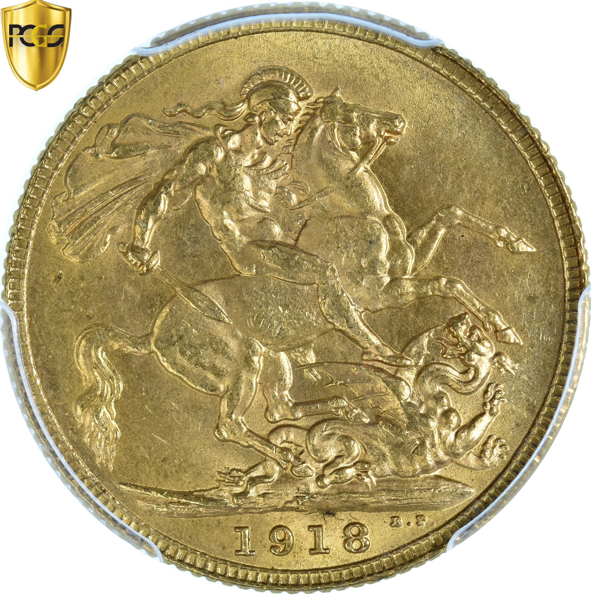 Coin, INDIA-BRITISH, George V, Sovereign, 1918, Bombay, PCGS, MS65, MS(65-70)