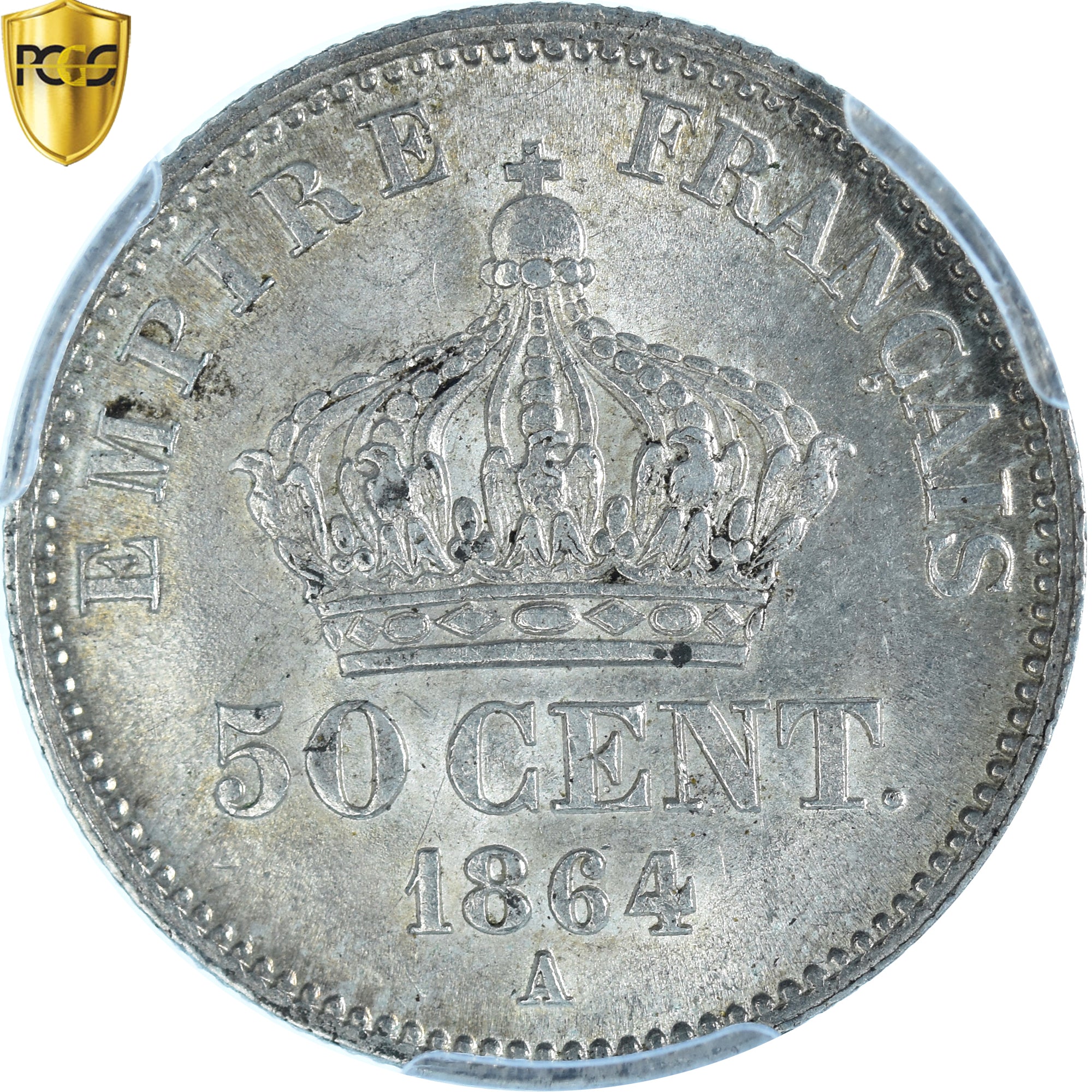 Coin, France, Napoleon III, 50 Centimes, 1864, Paris, PCGS, MS63, MS(63)