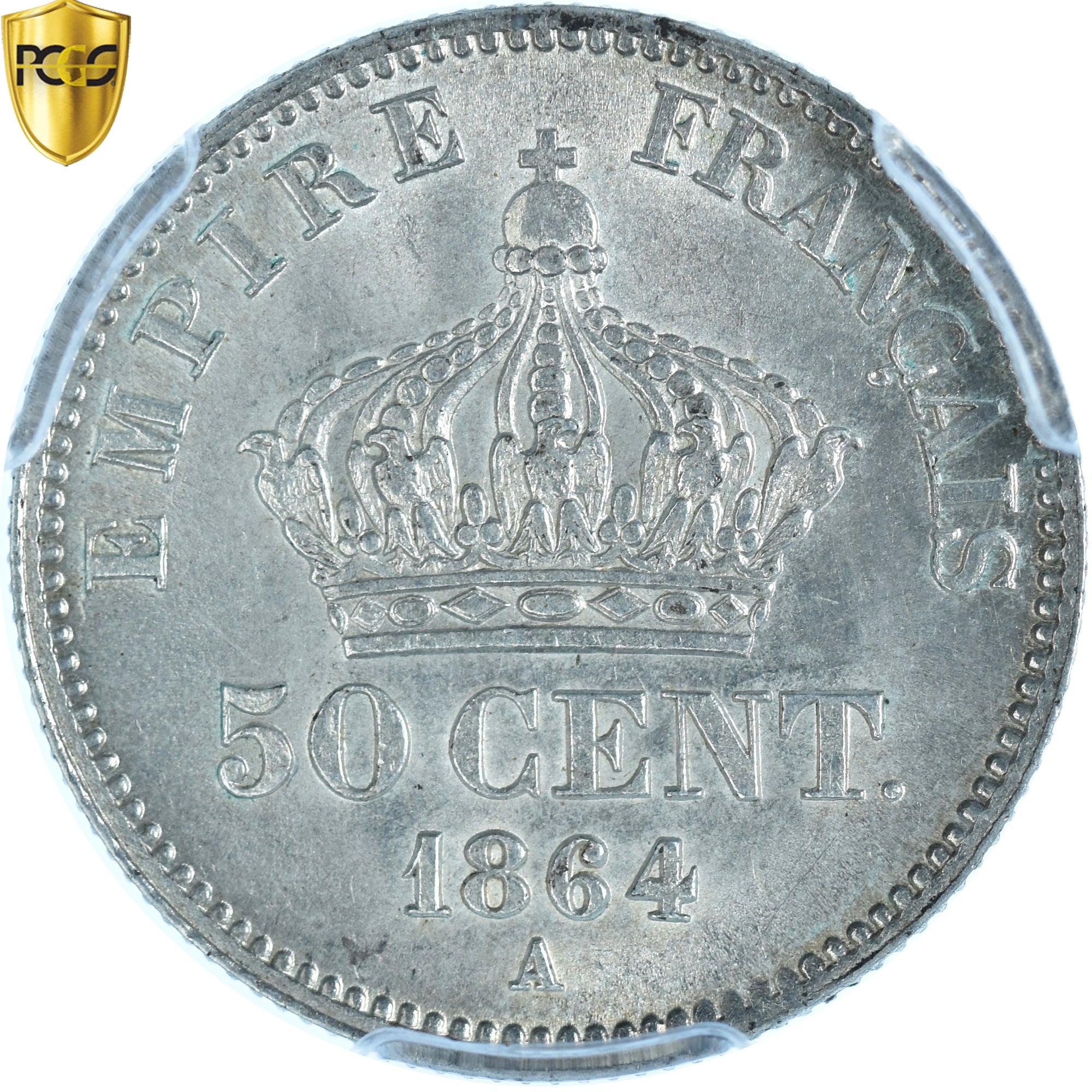Münze, Frankreich, Napoleon III, 50 Centimes, 1864, Paris, PCGS, MS62, VZ+