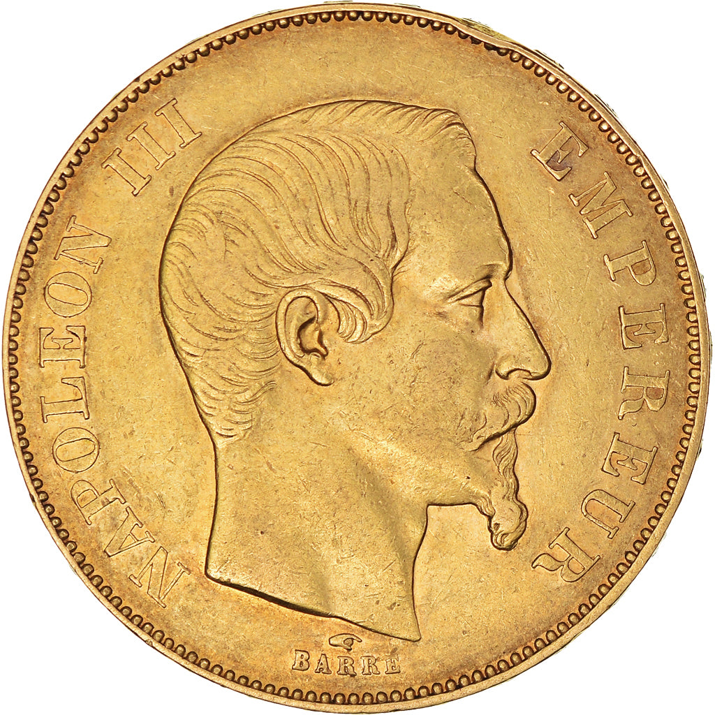 Coin, France, Napoleon III, 50 Francs, 1855, Paris, EF(40-45), Gold, KM:785.1