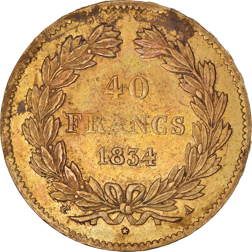 Coin, France, Louis-Philippe, 40 Francs, 1834, Paris, EF(40-45), Gold, KM:747.1