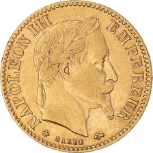 Moeda, França, Napoleon III, 10 Francs, 1864, Paris, EF(40-45), Dourado
